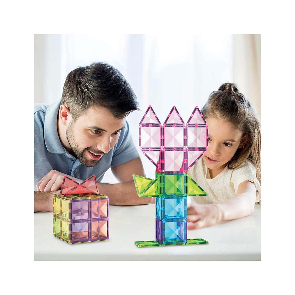 PicassoTiles PT63 – Set de Construcción Magnético con 63 Piezas y Superficie Diamante, sets de construcción