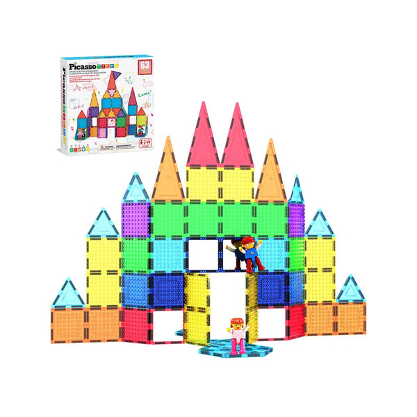 Magnetic Brick Tile Set 63 Pc