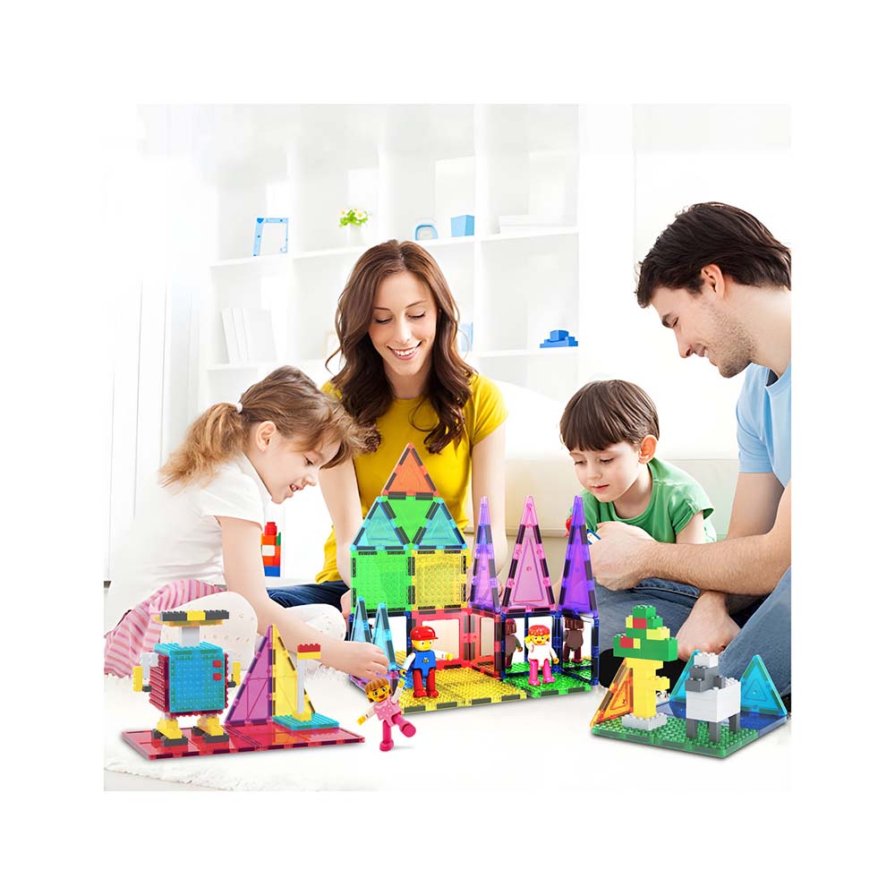 PicassoTiles PTL63 – Set Educativo STEM de 63 Piezas con Imán Potente, Espejos y Bloques Compatibles, sets de construcción