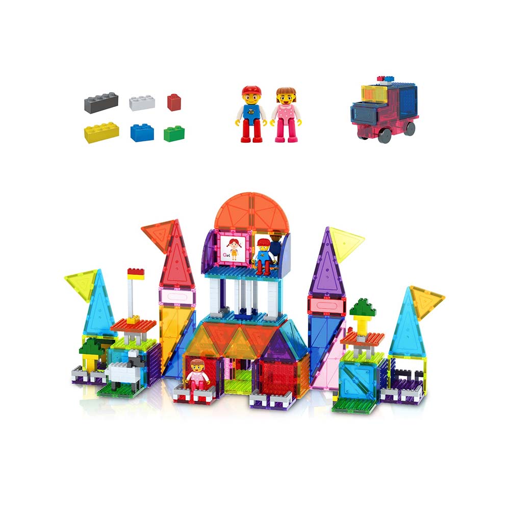 PicassoTiles PTL333 – Set Combinado Magnético y de Bloques (333 Piezas), sets de construcción
