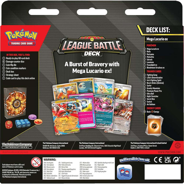 Pokémon TCG: Mega Lucario EX League Battle Deck 2026 (Cartas en Inglés)