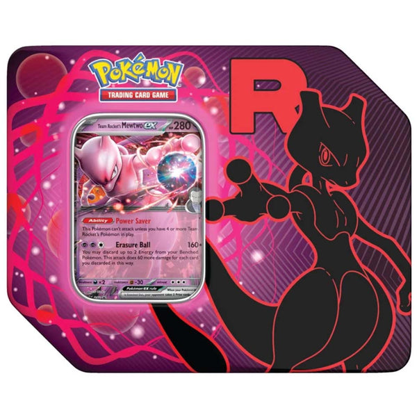Pokémon TCG: Team Rocket’s Mewtwo ex Tin (Cartas en Español)