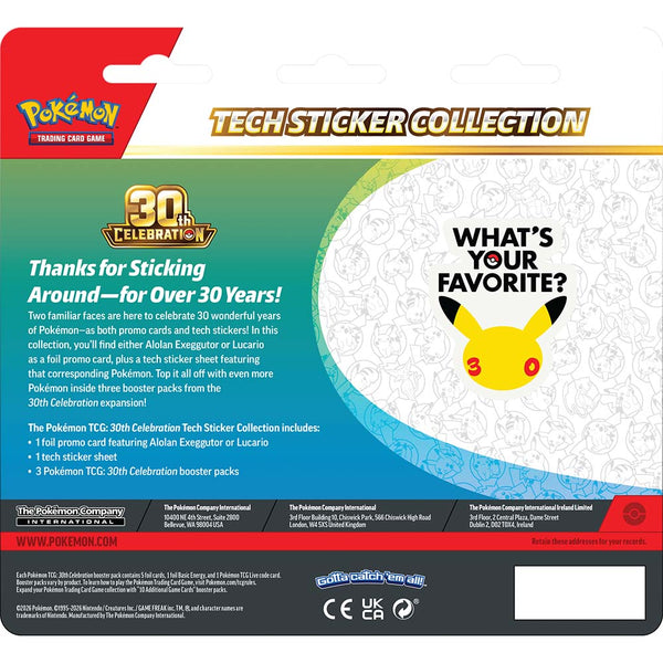 Pokémon TCG: 30th Celebration Tech Sticker Collection Alolan Exeggutor (Cartas en Inglés)