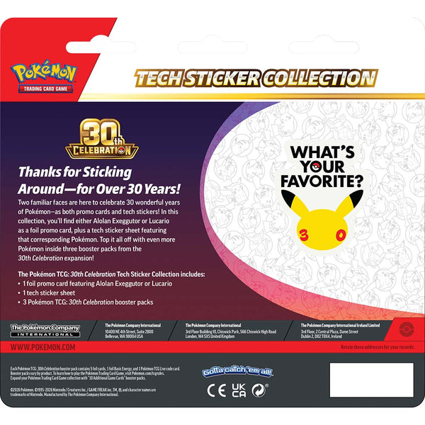 Pokémon TCG: 30th Celebration Tech Sticker Collection Lucario (Cartas en Inglés)