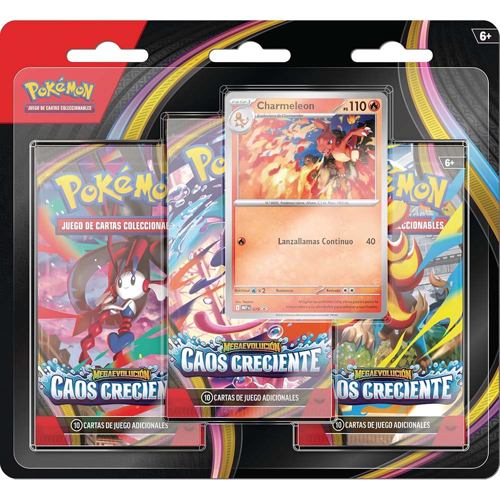Pokémon TCG: Blister de 3 Sobres de Pokémon TCG: Mega Evolution—Chaos Rising (Cartas en Español)