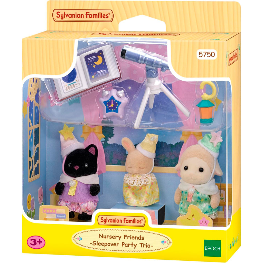 Sylvanian Families Amigos del Jardín de Infancia: Fiesta de Pijamas, Set de Figuras, Edad 3+