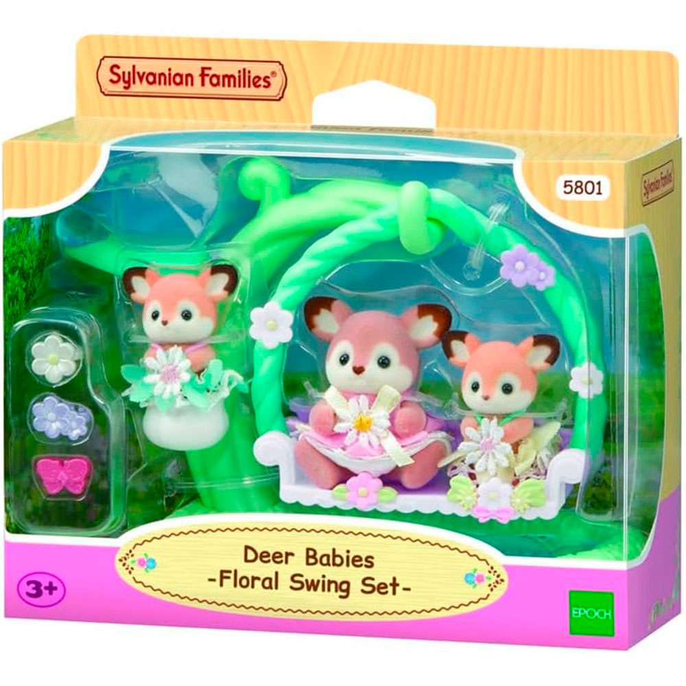 Sylvanian Families Baby con Columpio de Flores: Figura de Animal con Accesorio, Edad 3+