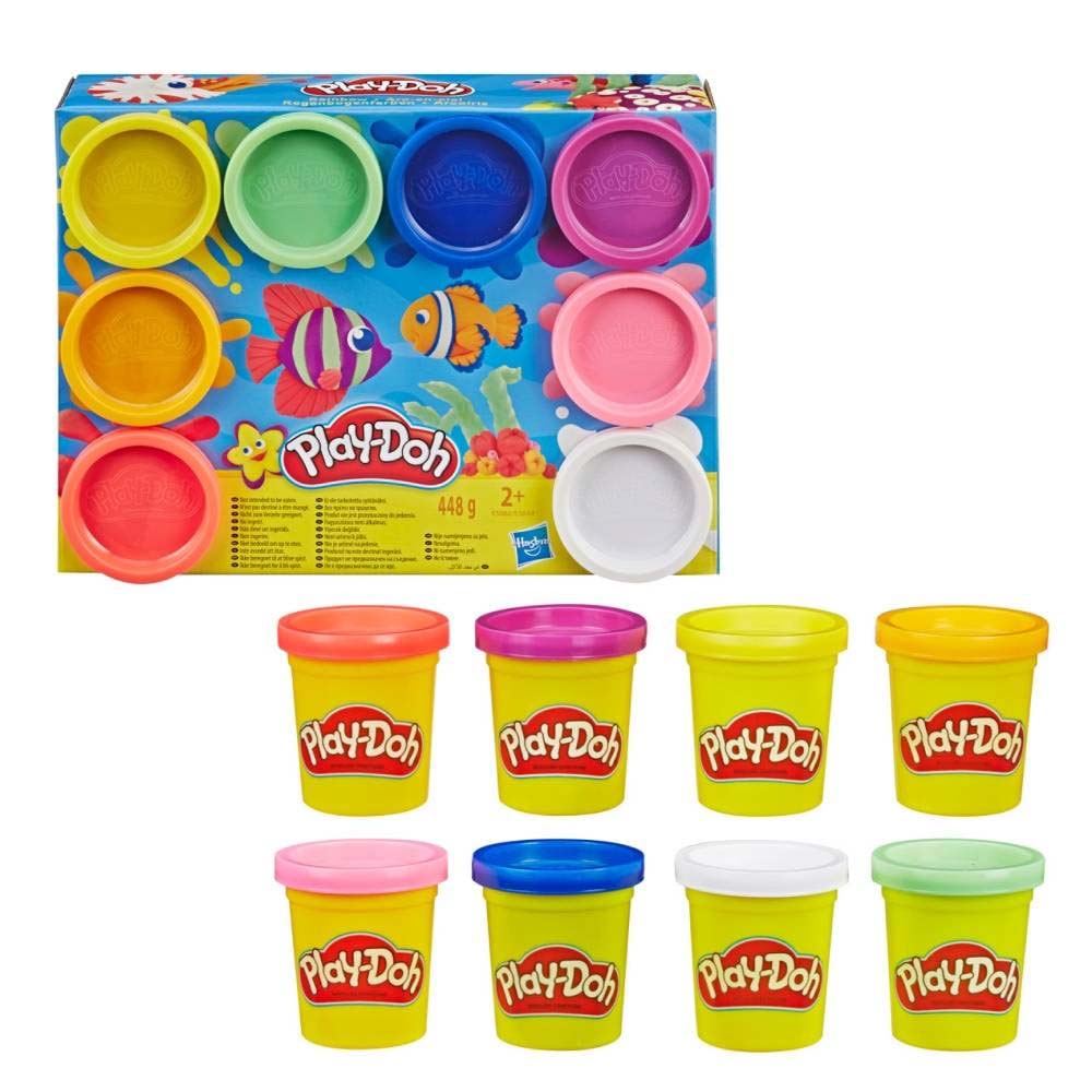 Play-Doh 8 Pack Peces E5044: Set de masa moldeable - Edad 2+