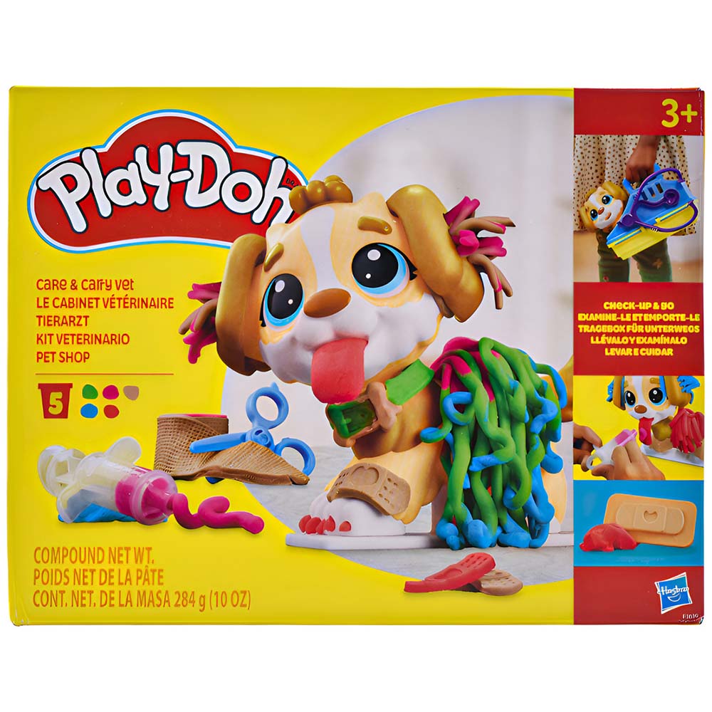 Play Doh Care N Carry Vet F3639: Set de masa moldeable - Edad 3+