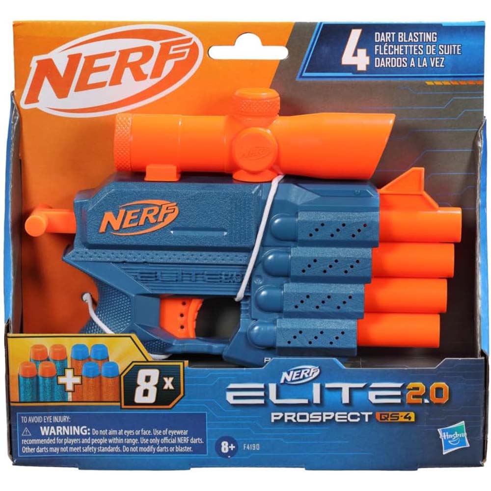 NERF Lanzador Elite 2.0 Prospect QS-4 F4190, lanzadores de juguete