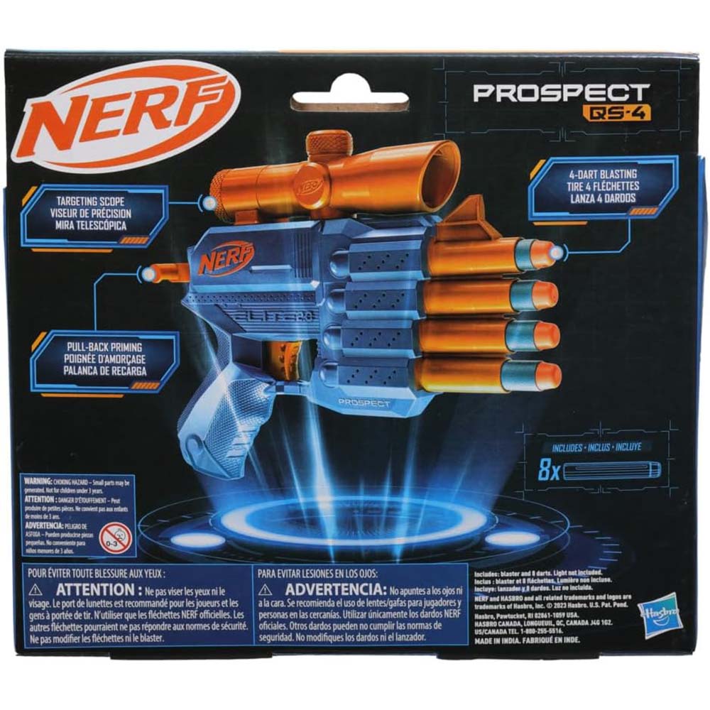 NERF Lanzador Elite 2.0 Prospect QS-4 F4190, lanzadores de juguete