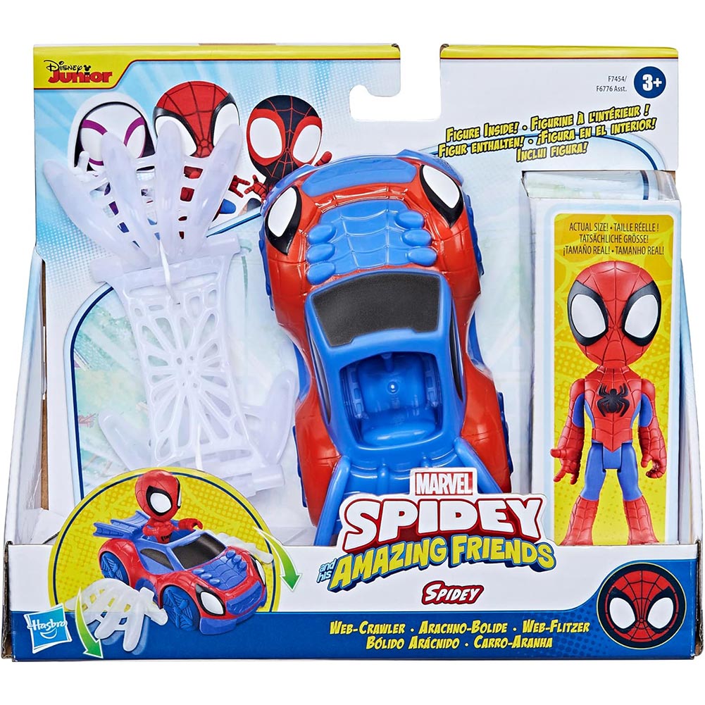 Marvel Spidey Amazing Friends Spider-Man Bólido Arácnido F7454: Figura de acción - Edad 3+