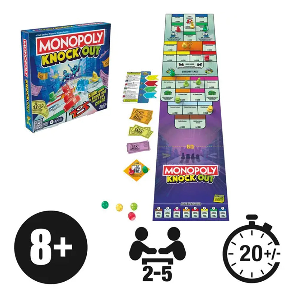 Monopoly Knockout F8995: Juego de mesa - Edad 8+