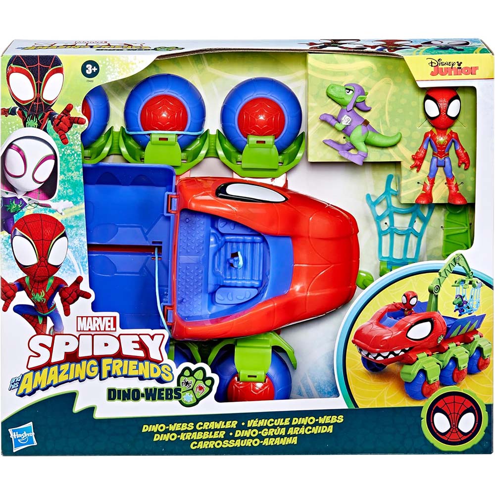 Marvel Spidey and His Amazing Friends Dino-grúa arácnida F9480: Figura de acción - Edad 3+