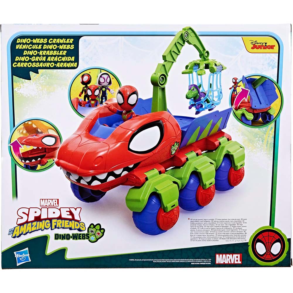 Marvel Spidey and His Amazing Friends Dino-grúa arácnida F9480: Figura de acción - Edad 3+