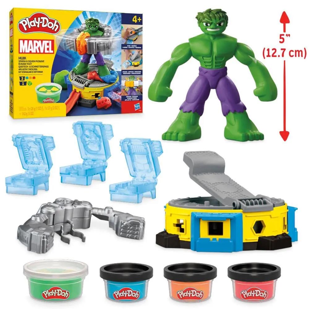 Play-Doh Hulk Smash and Squish F9826: Set de masa moldeable - Edad 3+