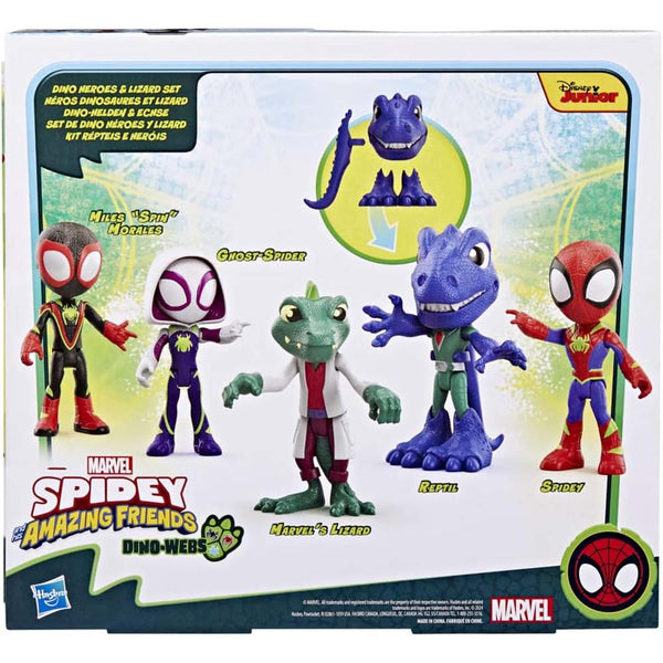 Spidey and His Amazing Friends Marvel Dino-Webs Set de Dino Héroes y Lizard F9483