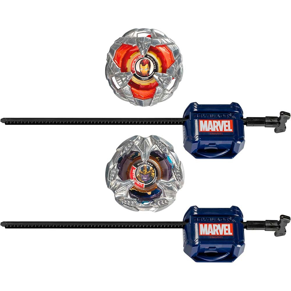 Beyblade X Iron Man 4-80B vs Thanos 4-60P G0287: Trompo de destreza - Edad 8+