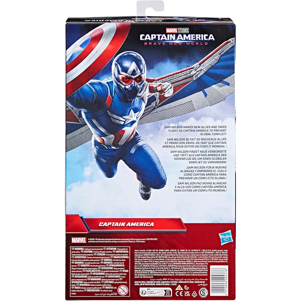 Marvel Studios Captain America Brave New World Titan Hero Series Deluxe Captain America F9301: Figura de acción - Edad 3+
