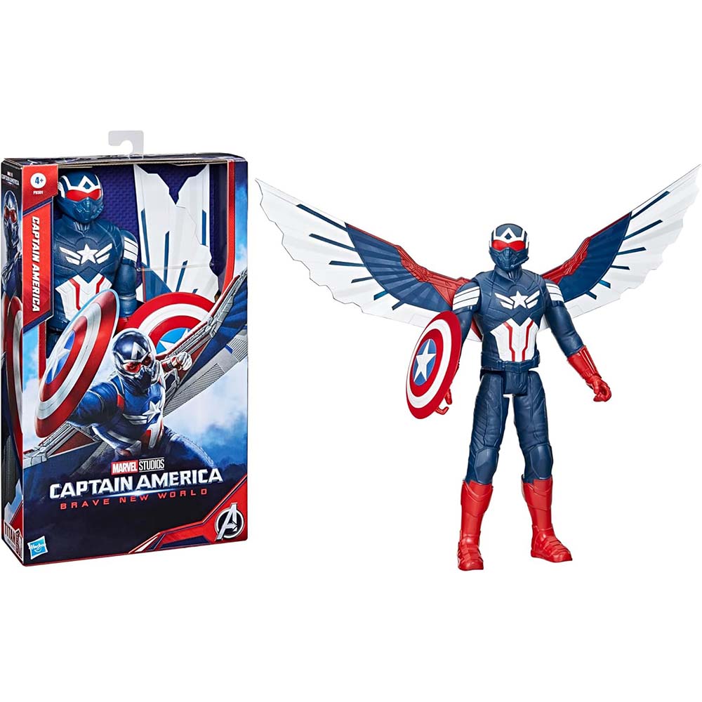 Marvel Studios Captain America Brave New World Titan Hero Series Deluxe Captain America F9301: Figura de acción - Edad 3+
