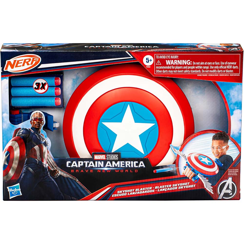 Marvel Studios Captain America Brave New World NERF Skyshot Blaster F9302