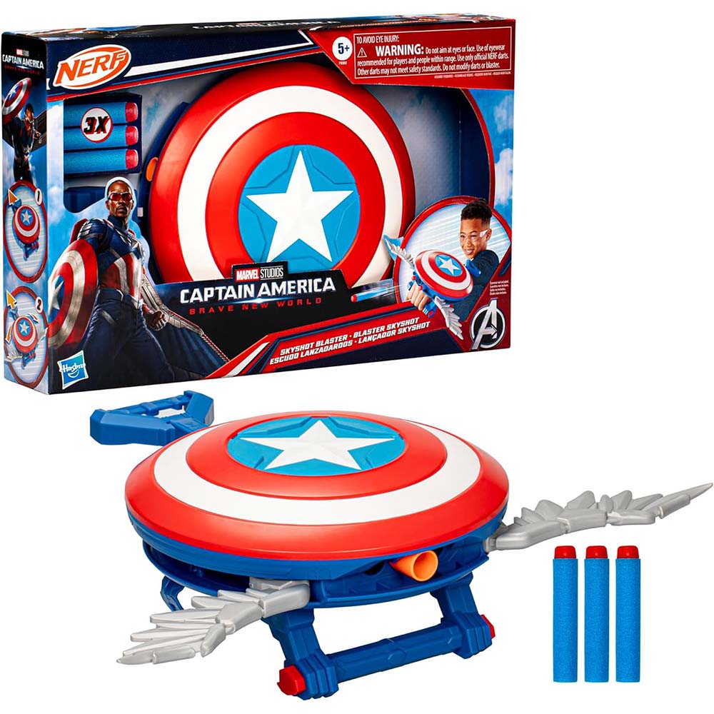 Marvel Studios Captain America Brave New World NERF Skyshot Blaster F9302
