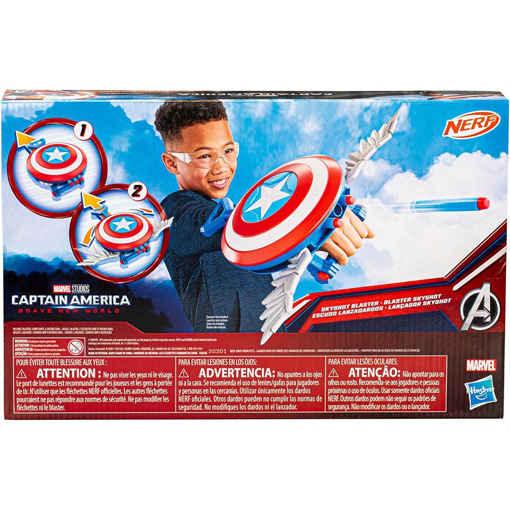 Marvel Studios Captain America Brave New World NERF Skyshot Blaster F9302