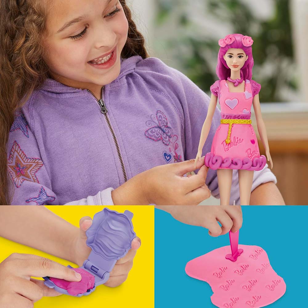 Play-Doh Barbie Corazones y Cabellos G1357, masas y moldeo