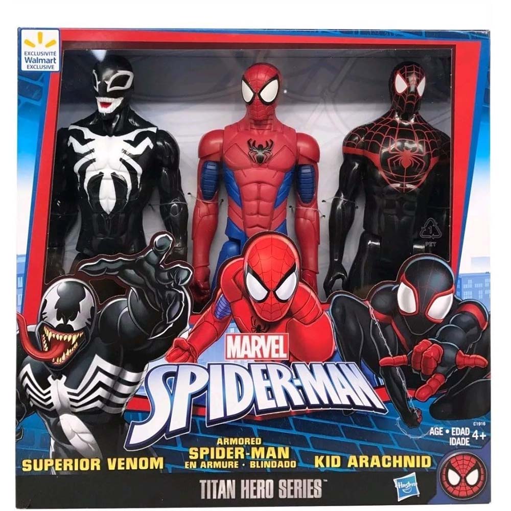 Marvel Spider-Man Titan Hero Series Spider-Man Kid Arachnid y Superior Venom G3418