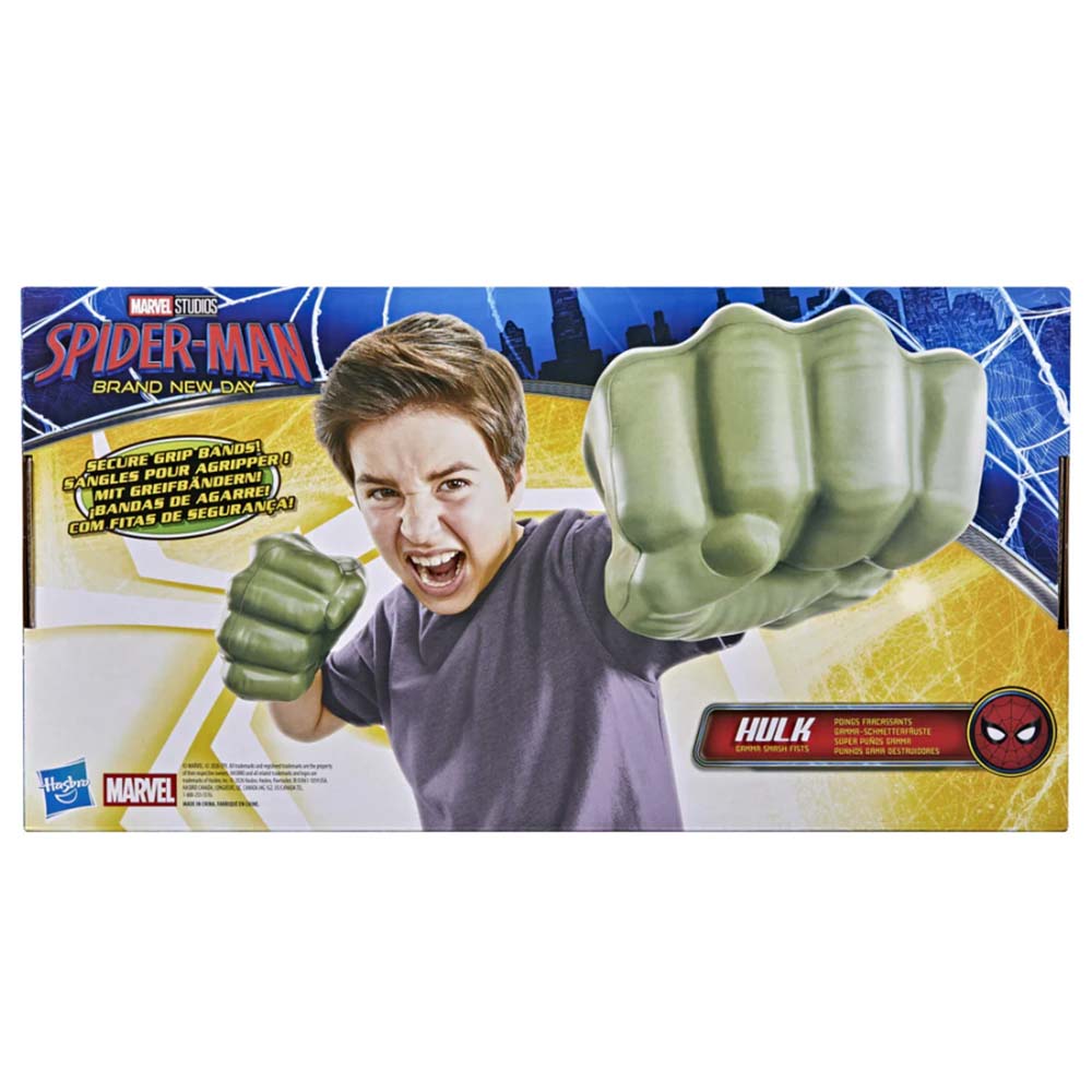 Marvel Hulk Gamma Smash Fists Spider-Man Brand New Day Guantes de Juego G3594, accesorios de juego de rol