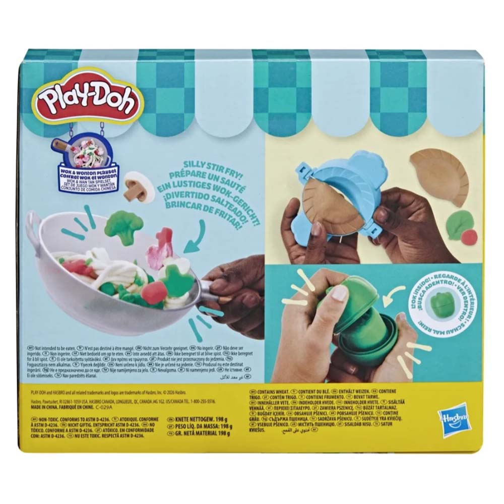 Play-Doh Wok & Wonton – Set de Masa Moldeable con 4 Latas, masas y slime