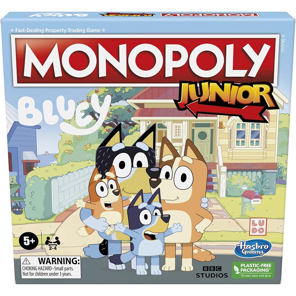 Monopoly Junior Bluey Edition – Juego de Mesa para Niños de 5 Años en Adelante