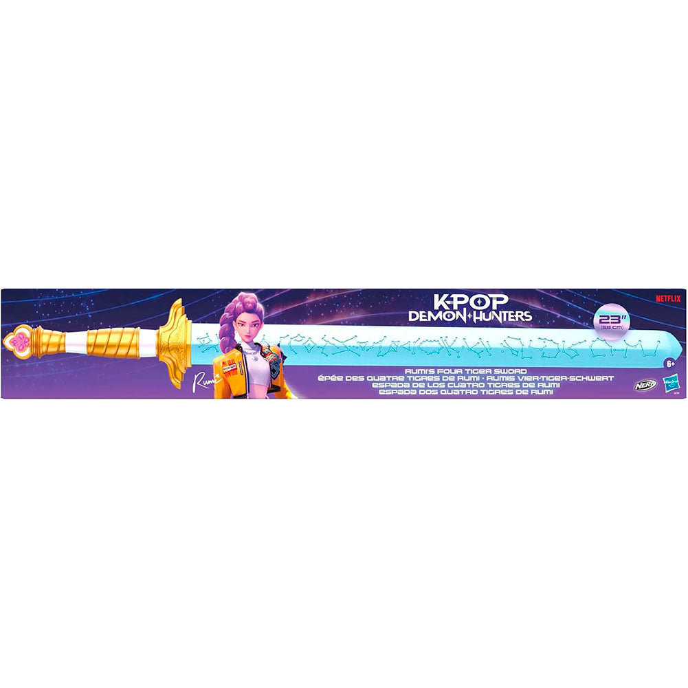 Hasbro Nerf KPop Demon Hunters Espada Cuatro Tigres de Rumi: Espada de Cosplay 24" - Edad 6+