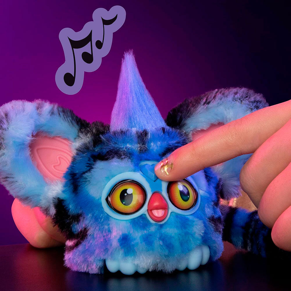 Furby Furblets Derpy Tiger KPop Demon Hunters con tarjeta y clip de llavero