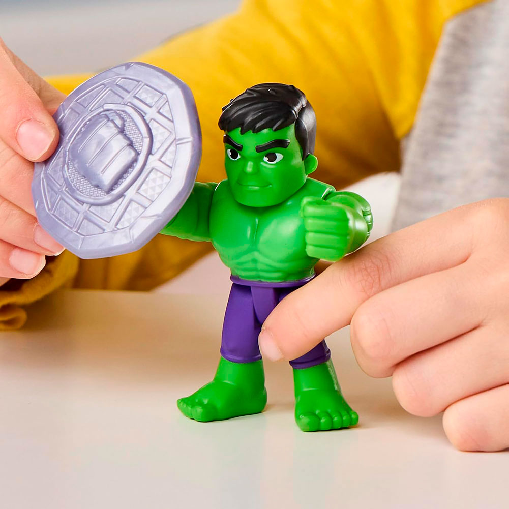 Marvel Spidey and His Amazing Friends Hulk: Figura de Acción de 7.5 cm con Accesorio - Edad 3+