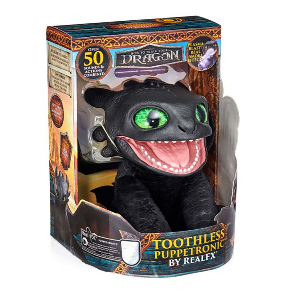 RealFX - Cómo Entrenar a tu Dragón - Peluche Animatrónico Toothless RE000000, peluches interactivos