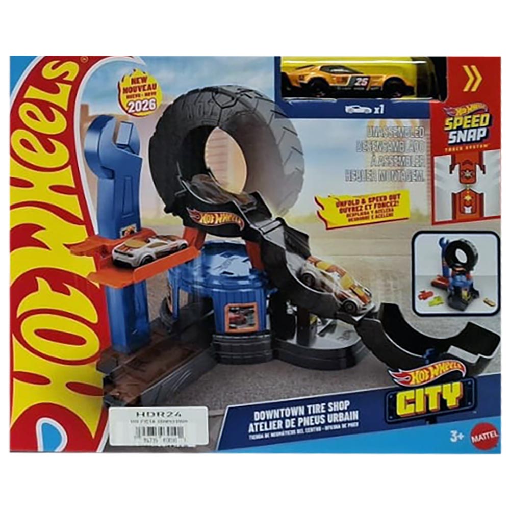 Hot Wheels City Tienda de Neumáticos del Centro HDR24
