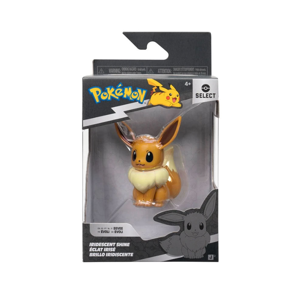 Pokémon Select Iridescent Shine: Evee Figura Coleccionable de Personaje Surtido de 7.6 cm, Edad 4+