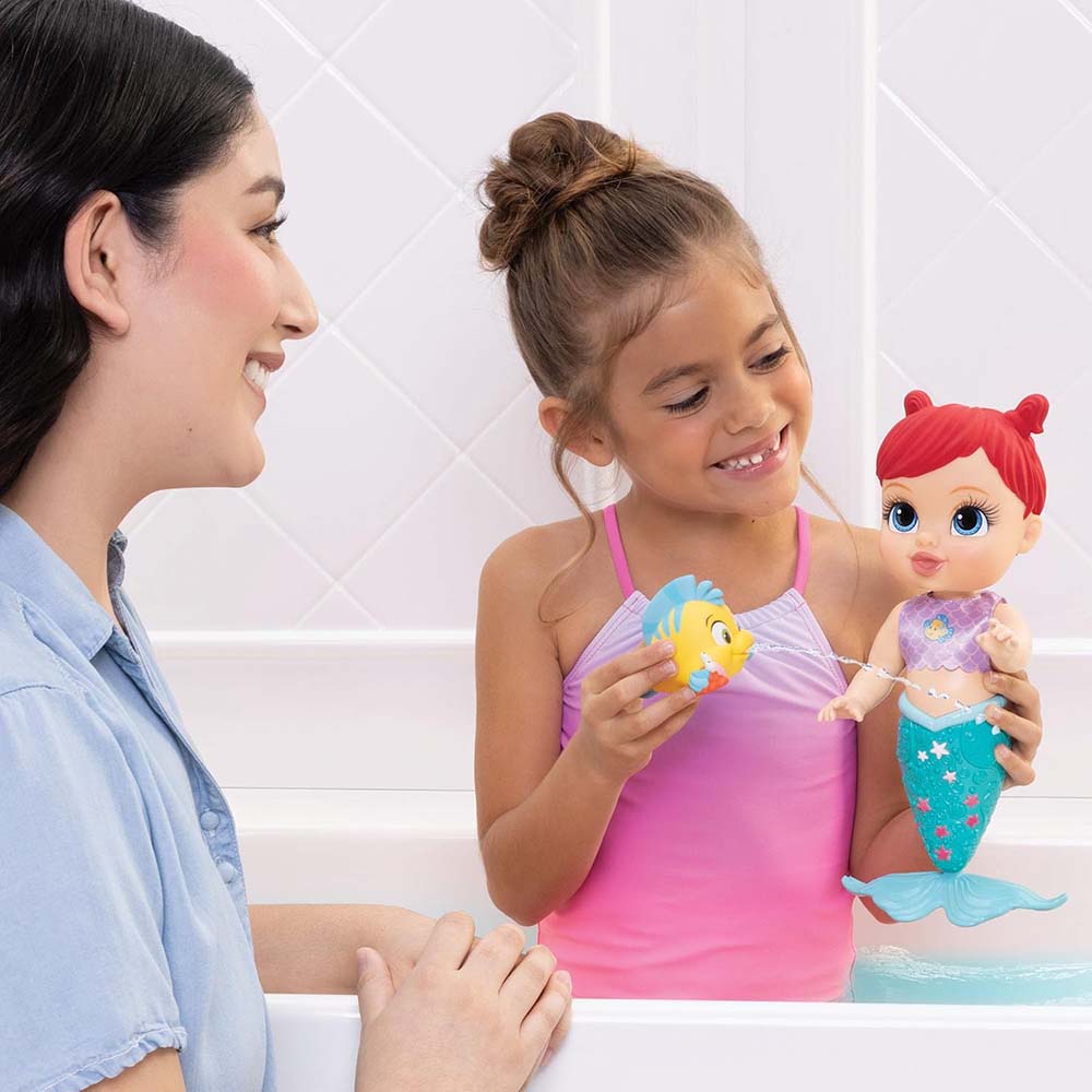 JAKKS Pacific – Disney Princesas Muñeca Bebé Ariel Hora del Baño (30 cm), muñecas y muñecos