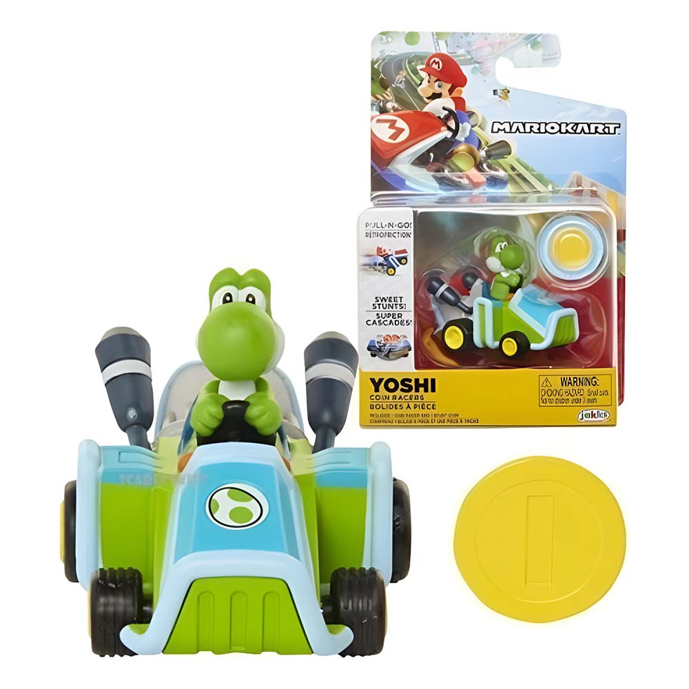 Jakks Pacific Nintendo Coin Racers Wave 1 Yoshi, vehículos de juguete