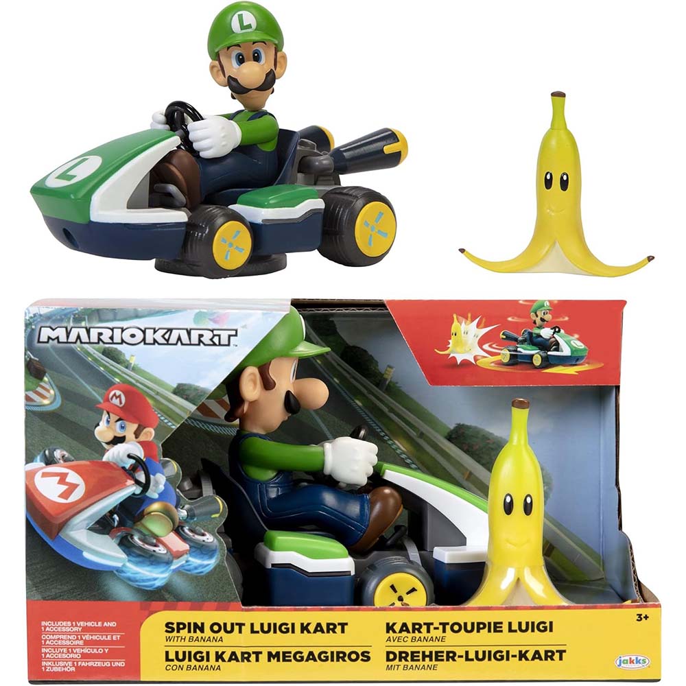 Jakks Pacific Nintendo Luigi Kart Spin Out, vehículos de juguete