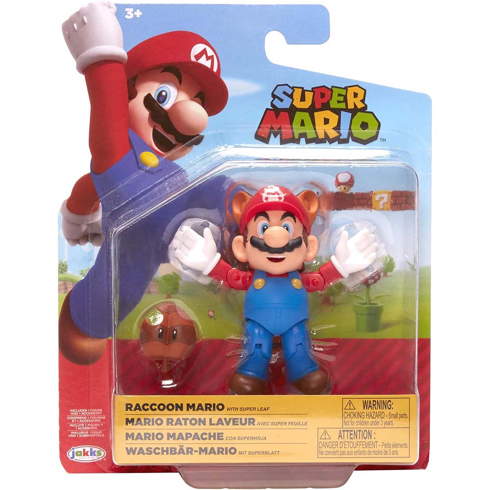 Nintendo Figura 4 Pulg Wave 45 Racoon Mario