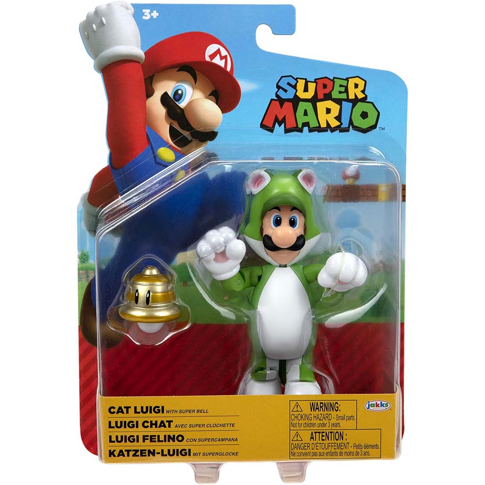 Nintendo Figura 4 Pulg Wave 45 Cat Luigi