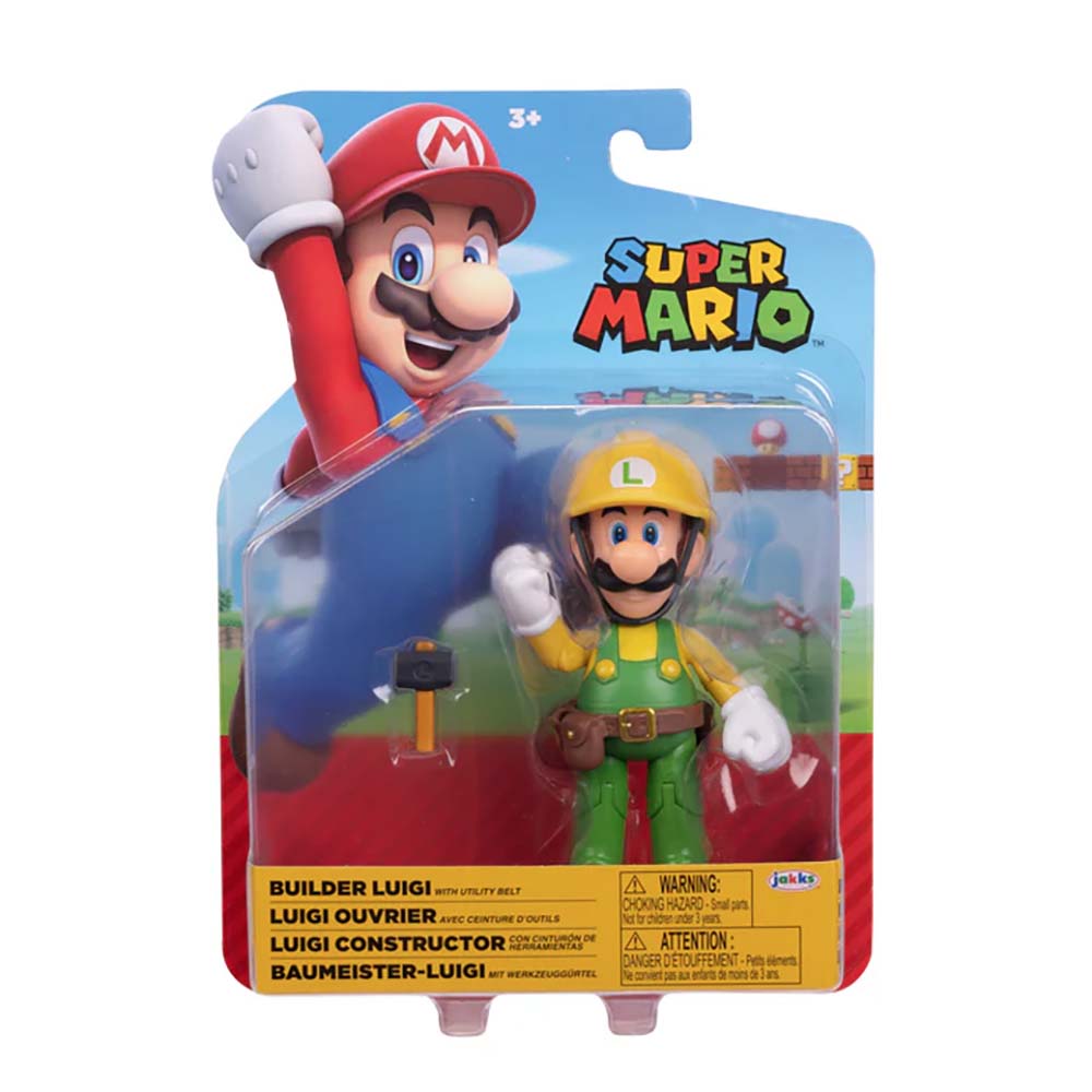 Nintendo Figura 4 Pulg Wave 45 Builder Luigi