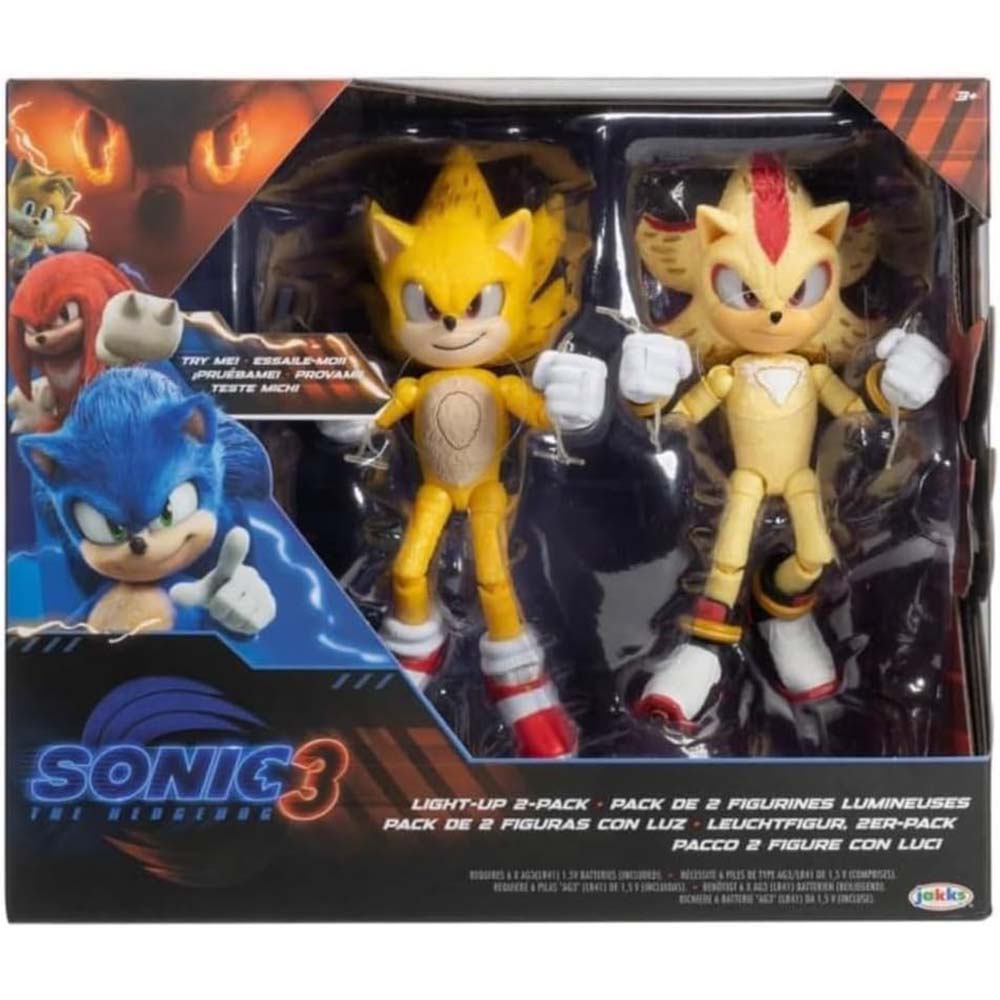 Sonic 3 Figura 2 Pack 5 Pulg Super Sonic Y Super Shadow, figuras de acción