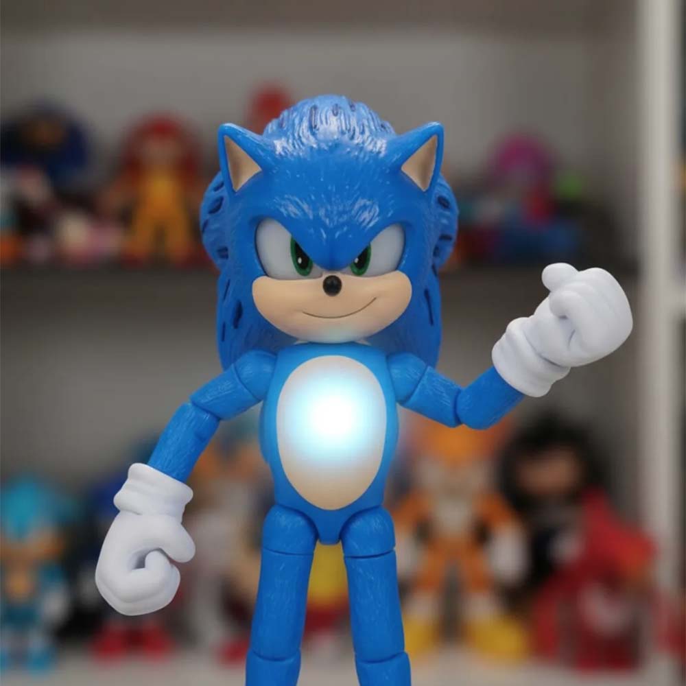 Sonic the Hedgehog 3 – Figura de Sonic de 13 cm con Luz Jakks Pacific, figuras de acción
