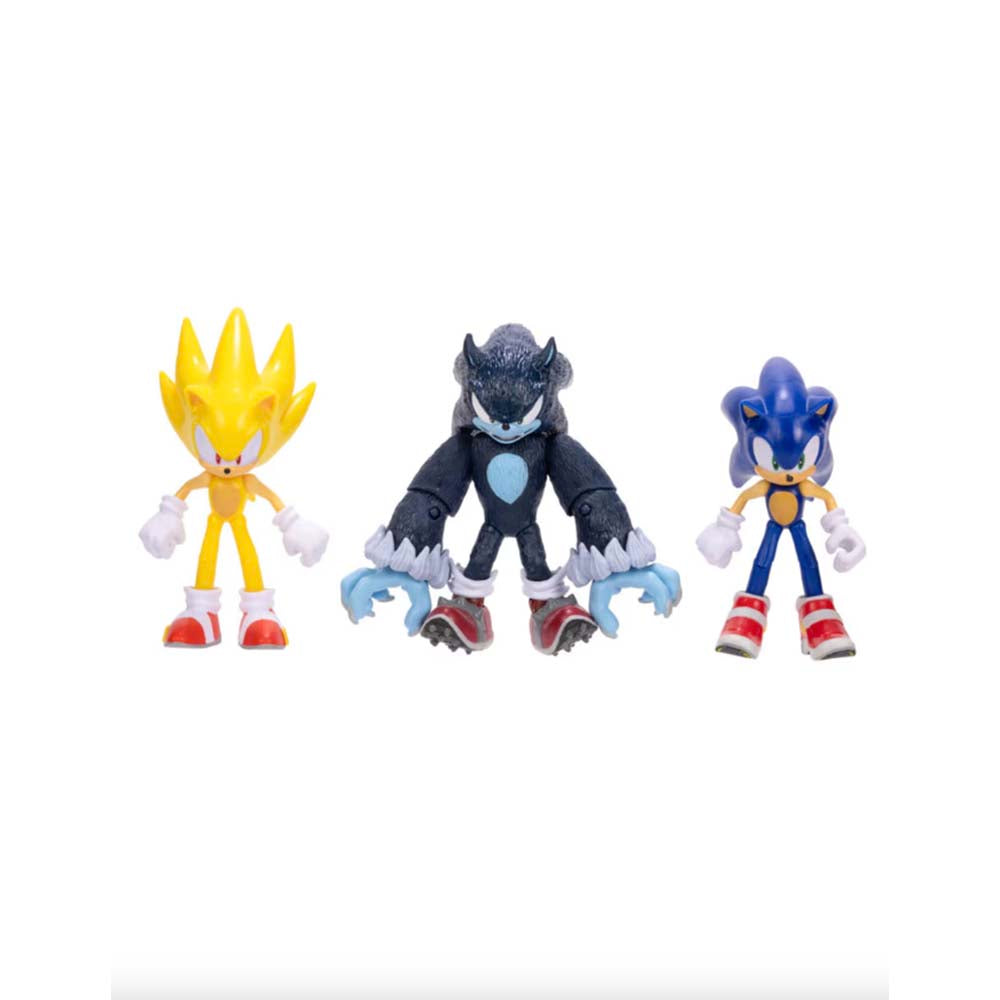 Sonic 3 Pack Figura 4 Pulg, figuras de acción