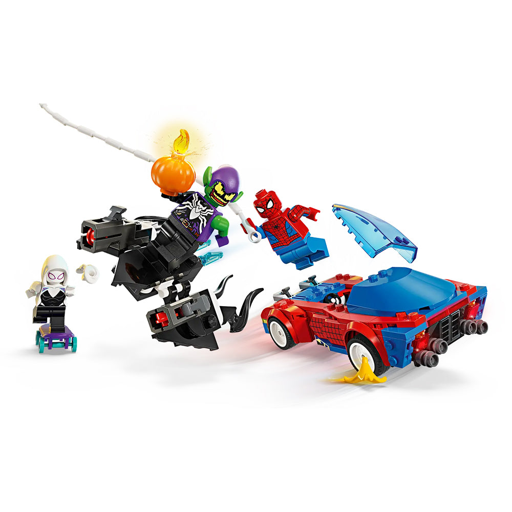 LEGO Marvel Coche de Carreras de Spider-Man y Duende Verde Venomizado 76279: Set de construcción de 227 piezas - Edad 7+