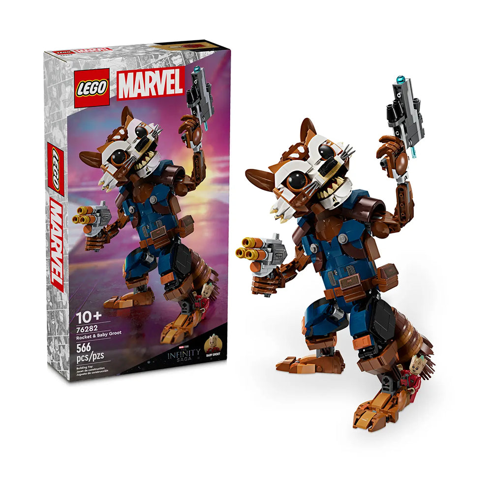 LEGO Marvel Rocket y Bebé Groot 76282: Set de construcción de 566 piezas - Edad 10+