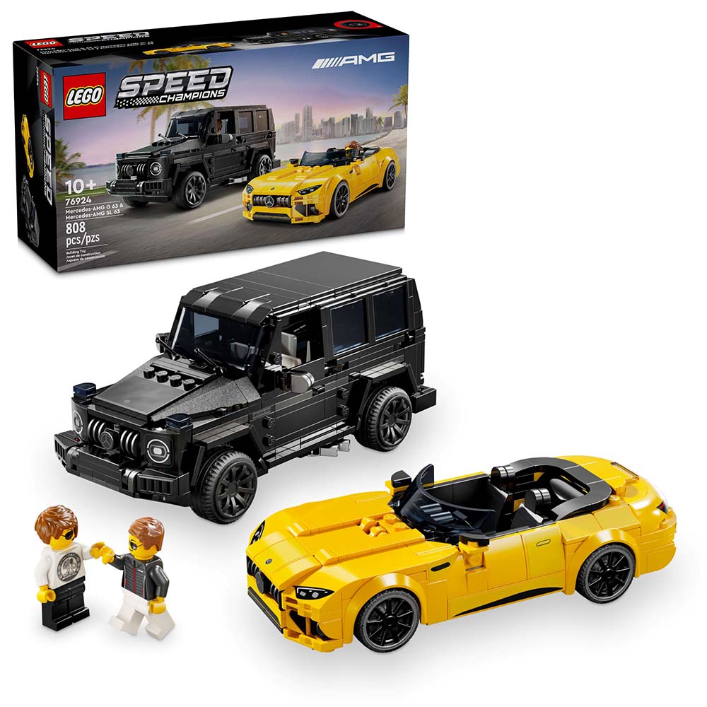 LEGO Speed Champions Mercedes-AMG G 63 y Mercedes-AMG SL 63 76924: Set de construcción de 808 piezas - Edad 10+